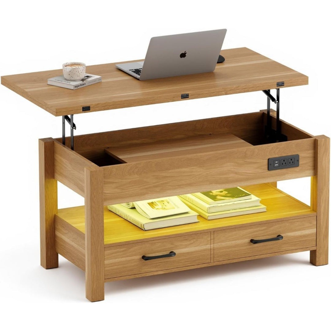 Table Basse a Plateau Relevable au Style epure et Contemporain