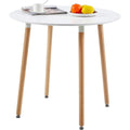 Table a Manger en Bois de Hetre, Finition Blanc
