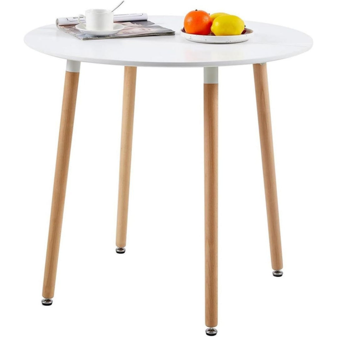 Table a Manger en Bois de Hetre, Finition Blanc