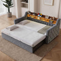 Canape Lit Convertible, 201 x 107 x 80 cm, Couleur Gris