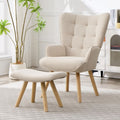 Fauteuil a oreilles classique avec repose-pied – Fauteuil de Relaxation Inclinable