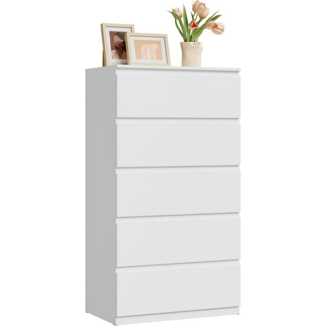 La commode chambre possede 5 tiroirs: Commode en Panneau de Particules