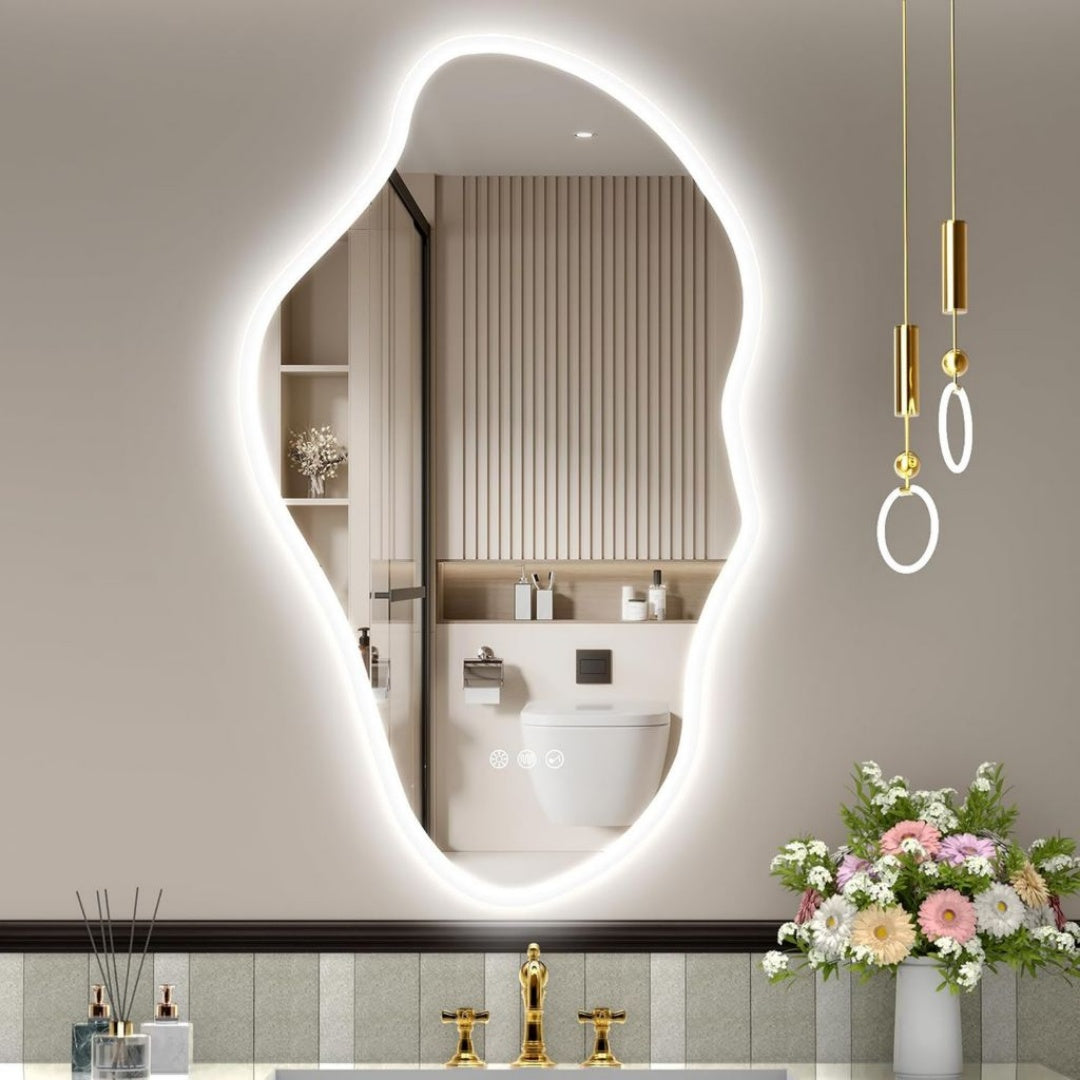 Miroir de Salle de Bain Retroeclaire Style Moderne et Polyvalent