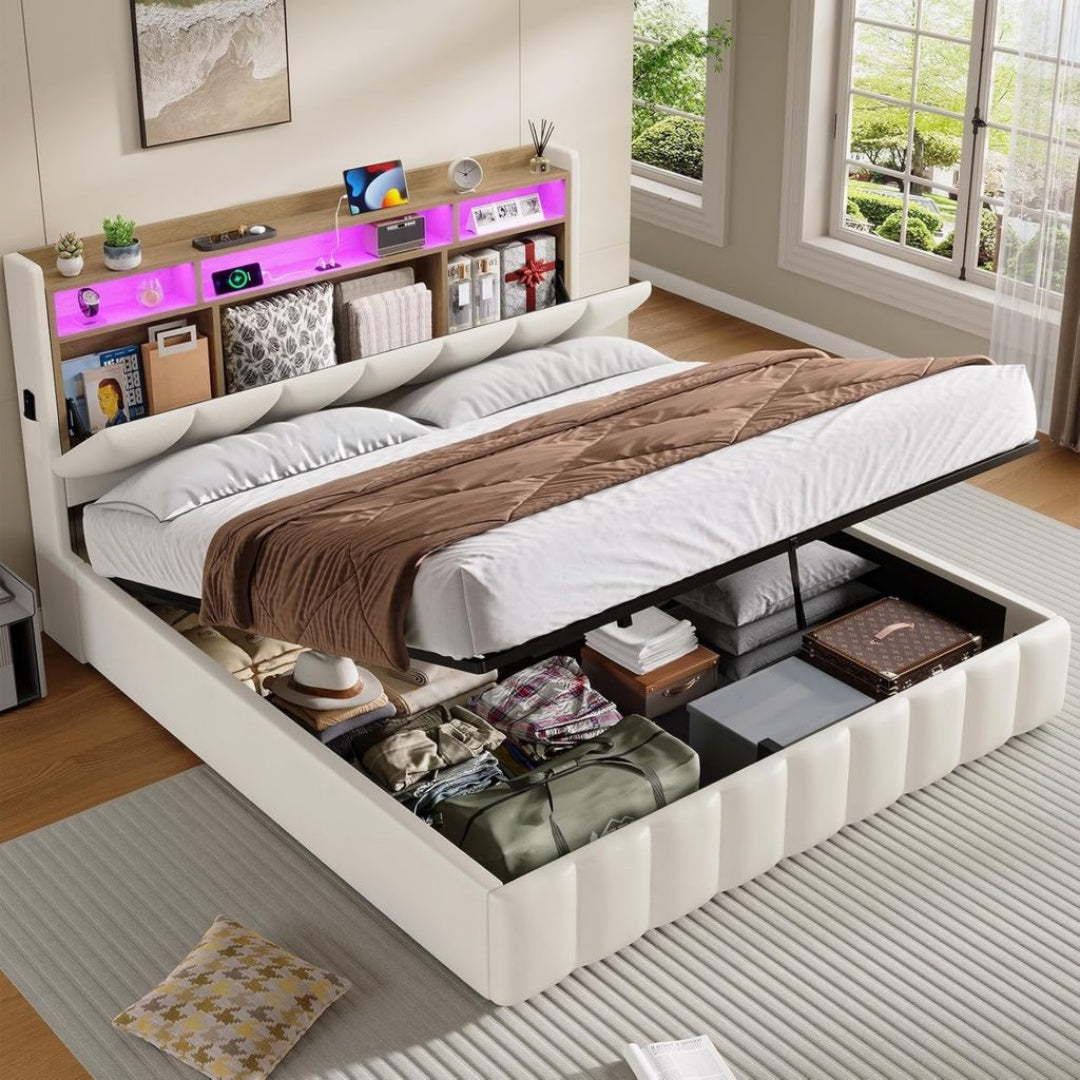 Lit Coffre avec Rangement au Style epure et Contemporain lg3879751